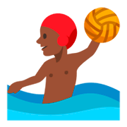🤽🏿‍♂️ Emoji Hombre Jugando Al Waterpolo: Tono De Piel Oscuro en JoyPixels 3.0.