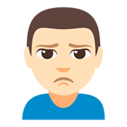 Emoji 🙎🏻‍♂️ Uomo Imbronciato: Carnagione Chiara su JoyPixels 3.0.