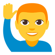 Emoji 🙋‍♂️ Uomo Con Mano Alzata su JoyPixels 3.0.