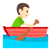 🚣🏻‍♂️ Emoji Mann im Ruderboot: helle Hautfarbe JoyPixels 3.0.