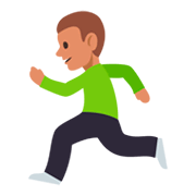 Emoji 🏃🏽‍♂️ Uomo Che Corre: Carnagione Olivastra su JoyPixels 3.0.