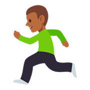 🏃🏾‍♂️ Emoji Hombre Corriendo: Tono De Piel Oscuro Medio en JoyPixels 3.0.