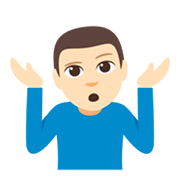 🤷🏻‍♂️ Emoji Homem Dando De Ombros: Pele Clara na JoyPixels 3.0.
