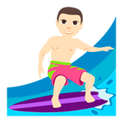 Emoji 🏄🏻‍♂️ Surfista Uomo: Carnagione Chiara su JoyPixels 3.0.