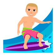 🏄🏼‍♂️ Emoji Homem Surfista: Pele Morena Clara na JoyPixels 3.0.
