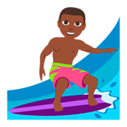 Émoji 🏄🏿‍♂️ Surfeur : Peau Foncée sur JoyPixels 3.0.