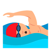 🏊🏼‍♂️ Emoji Homem Nadando: Pele Morena Clara na JoyPixels 3.0.