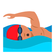 🏊🏽‍♂️ Emoji Homem Nadando: Pele Morena na JoyPixels 3.0.