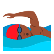Emoji 🏊🏿‍♂️ Nuotatore: Carnagione Scura su JoyPixels 3.0.