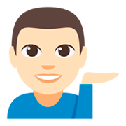 Emoji 💁🏻‍♂️ Uomo Con Suggerimento: Carnagione Chiara su JoyPixels 3.0.