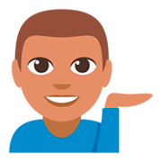 💁🏽‍♂️ Emoji Homem Com A Palma Virada Para Cima: Pele Morena na JoyPixels 3.0.