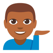 💁🏾‍♂️ Emoji Infoschalter-Mitarbeiter: mitteldunkle Hautfarbe JoyPixels 3.0.