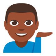 Emoji 💁🏿‍♂️ Uomo Con Suggerimento: Carnagione Scura su JoyPixels 3.0.