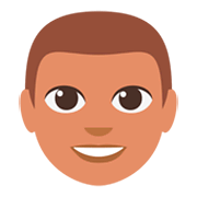 Émoji 👨🏽 Homme : Peau Légèrement Mate sur JoyPixels 3.0.