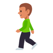 🚶🏽‍♂️ Emoji Homem Andando: Pele Morena na JoyPixels 3.0.