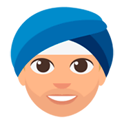 👳🏼‍♂️ Emoji Mann mit Turban: mittelhelle Hautfarbe JoyPixels 3.0.