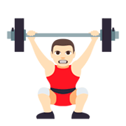 🏋🏻‍♂️ Emoji Homem Levantando Peso: Pele Clara na JoyPixels 3.0.