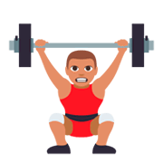 🏋🏽‍♂️ Emoji Homem Levantando Peso: Pele Morena na JoyPixels 3.0.