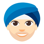 👳🏻 Emoji Pessoa Com Turbante: Pele Clara na JoyPixels 3.0.