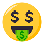 🤑 Emoji Cara Con Lengua De Dinero en JoyPixels 3.0.