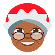🤶🏾 Emoji Mamãe Noel: Pele Morena Escura na JoyPixels 3.0.