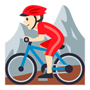 🚵🏻 Emoji Pessoa Fazendo Mountain Bike: Pele Clara na JoyPixels 3.0.