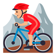 🚵🏼 Emoji Mountainbiker(in): mittelhelle Hautfarbe JoyPixels 3.0.