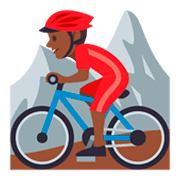 🚵🏿 Emoji Pessoa Fazendo Mountain Bike: Pele Escura na JoyPixels 3.0.