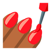 💅🏾 Emoji Esmalte De Unha: Pele Morena Escura na JoyPixels 3.0.