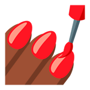 💅🏿 Emoji Pintarse Las Uñas: Tono De Piel Oscuro en JoyPixels 3.0.