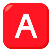 🅰️ Emoji Großbuchstabe A in rotem Quadrat JoyPixels 3.0.