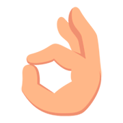 👌🏼 Emoji OK-Zeichen: mittelhelle Hautfarbe JoyPixels 3.0.