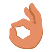 👌🏽 Emoji Sinal De Ok: Pele Morena na JoyPixels 3.0.