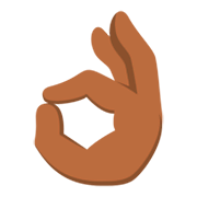 👌🏾 Emoji Señal De Aprobación Con La Mano: Tono De Piel Oscuro Medio en JoyPixels 3.0.