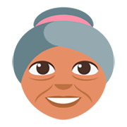 👵🏽 Emoji ältere Frau: mittlere Hautfarbe JoyPixels 3.0.