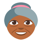 👵🏾 Emoji Anciana: Tono De Piel Oscuro Medio en JoyPixels 3.0.