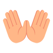 Émoji 👐🏼 Mains Ouvertes : Peau Moyennement Claire sur JoyPixels 3.0.