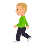 🚶🏼 Emoji Fußgänger(in): mittelhelle Hautfarbe JoyPixels 3.0.