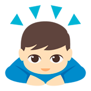 🙇🏻 Emoji sich verbeugende Person: helle Hautfarbe JoyPixels 3.0.