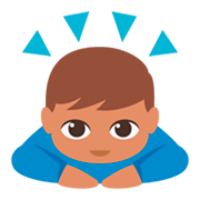 🙇🏽 Emoji sich verbeugende Person: mittlere Hautfarbe JoyPixels 3.0.