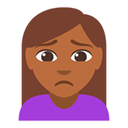 🙍🏾 Emoji Persona Frunciendo El Ceño: Tono De Piel Oscuro Medio en JoyPixels 3.0.