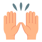 🙌🏼 Emoji Manos Levantadas Celebrando: Tono De Piel Claro Medio en JoyPixels 3.0.