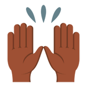 🙌🏿 Emoji zwei erhobene Handflächen: dunkle Hautfarbe JoyPixels 3.0.
