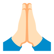 🙏🏻 Emoji Mãos Juntas: Pele Clara na JoyPixels 3.0.