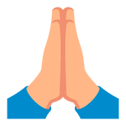 🙏🏼 Emoji Mãos Juntas: Pele Morena Clara na JoyPixels 3.0.