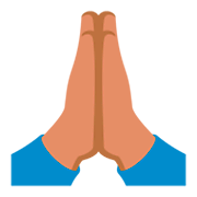 Émoji 🙏🏽 Mains En Prière : Peau Légèrement Mate sur JoyPixels 3.0.