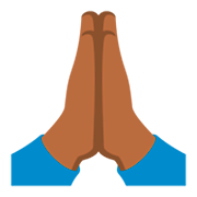 🙏🏾 Emoji Manos En Oración: Tono De Piel Oscuro Medio en JoyPixels 3.0.