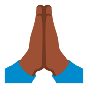🙏🏿 Emoji Manos En Oración: Tono De Piel Oscuro en JoyPixels 3.0.