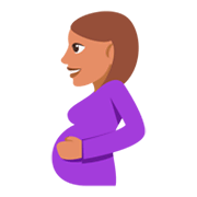 🤰🏽 Emoji schwangere Frau: mittlere Hautfarbe JoyPixels 3.0.