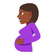 🤰🏿 Emoji schwangere Frau: dunkle Hautfarbe JoyPixels 3.0.